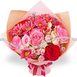 Fairy Tale Forest - a bouquet of red and pink roses